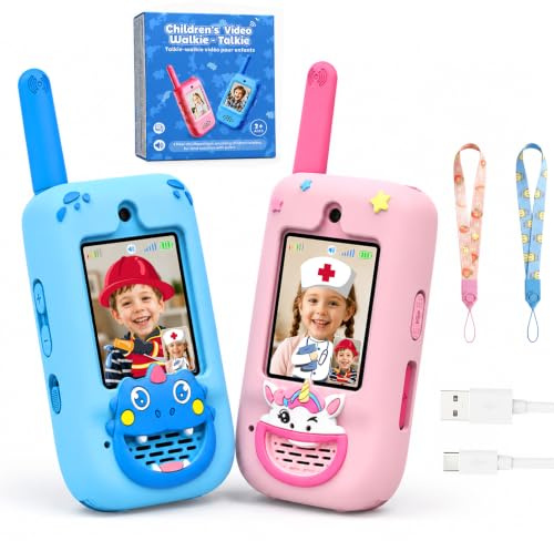 KOKODI Rechargeable Long Range Video Walkie Talkies for Kids 3-9 Years Old