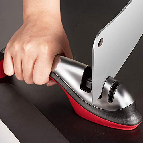 Afilador De Cuchillos De Cocina, 3 Etapas ProfesióN Avanzado Agarre CóModo Base Antideslizante Piedra De Afilar FáCil De Usar Red