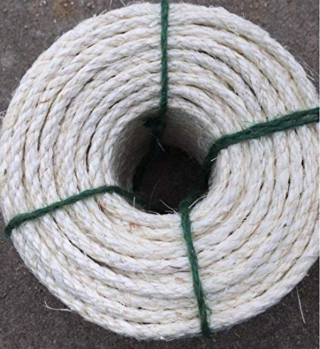 YITON Cat Scratch Post 30M Sisal Rope Durable Diy Making Desk Chair Legs Cat Scratching Post Toy Cat Tree Binding Material 1Pcs White