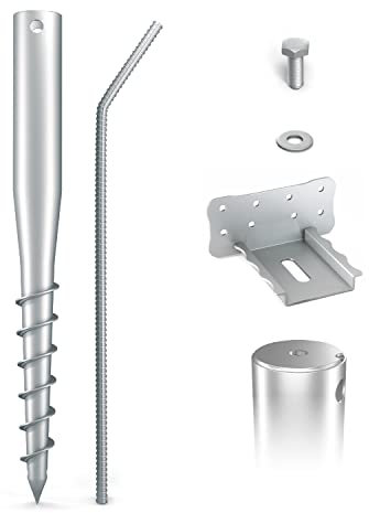 Maxerio 100 cm Base-Set 3er Schraubfundamente + Zubehör; Ø 60 x 2; M12
