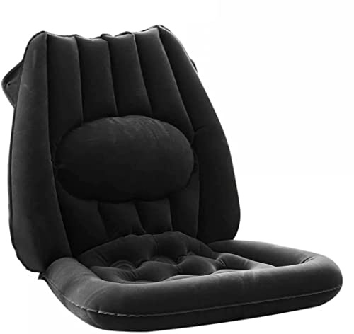 Vital Comfort Aufblasbares Sitzkissen mit Ergonomischer Lendenwirbelstütze, Anthrazit – Ideal für Büro, Auto und Zuhause