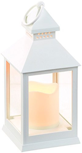 Lunartec Grablicht mit Timer: beLaterne mit flackernder LED-Kerze und Timer, Versandrückläufer (Laterne mit, Laterne-LED-Kerzen, Tischlampe Batterie)