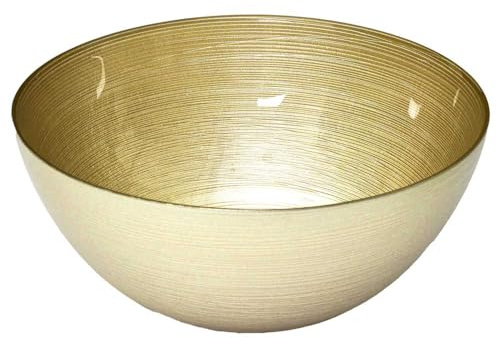 HOME DECO FACTORY Ensaladera de Cristal Dorado Elegante Ensaladas Oro | Cristal, ensaladera, diseño elegante, ensaladas y platos variados, servicio de mesa, fácil de limpiar, dorada