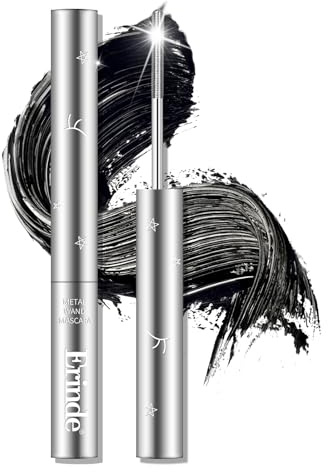 Erinde Black Washable Metal Mascara, Waterproof Wimperntusche mit Metallbürste, Wimperntusche für ältere Frauen, Super Voluming Eyelash, Iron Eye Mascara, Long Lasting Smudge-Proof No Flaking #01