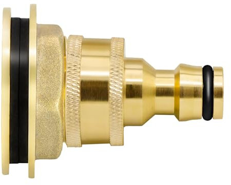 VARIOSAN Regentonnendurchführung + Stecksystem Set 17833, 3/4, Messing, z.B. System Gardena