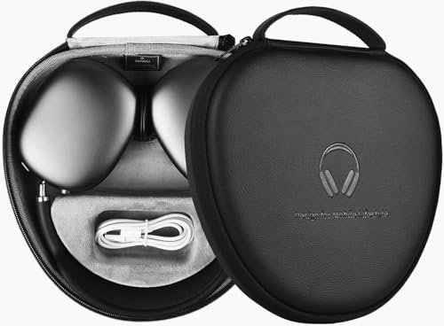 WIWU Funda para AirPods MAX, Accesorios AirPod MAX con Modo de Suspensión, Compatible con Apple AirPod MAX, Estuche Rígido Mejorado y Bolsa de Transporte para Viaje