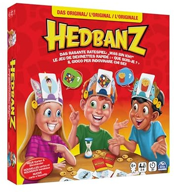 Spin Master Games - Hedbanz, das rasante Ratespiel für die ganze Familie, Neuauflage (2025) mit tollem Spielmaterial, für 2-6 Spieler ab 6 Jahren