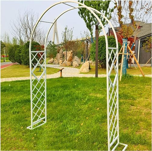 Arche en métal zingué pour plantes grimpantes – Arche élégante pour rosiers, indépendante, parfaite pour les arbustes à fleurs et les vignes, décoration extérieure durable