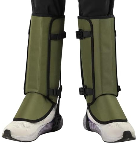 Schlangenschutz-Beinlinge av Oxford-Gewebe – vattenavvisande, unisex, utomhus, barnstol för Wandern Schneeschuh Überzüge Wüstentrekking Sandtouren | 1 Paar Militärgrün