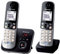 Panasonic KX-TG6822 - Teléfono inalámbrico DECT, con 2 microteléfonos, color negro [Importado de Francia] [versión importada]