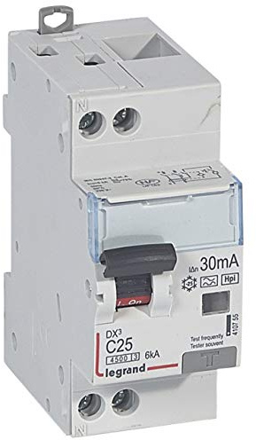 410755 Legrand Disjoncteur différentiel 25A type F 30mA - courbe C - DX³4500 1P+N