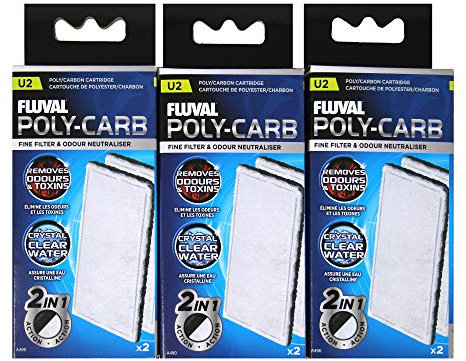 Fluval U2 Aquarium Poly Carbon Cartridge Bundle 3x2 Pack A490