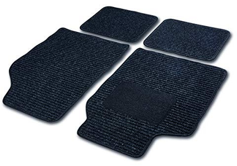 CARTREND Universal Textilmatte Thunder Teppich Matten Stoffmatten Autoteppiche Fussmatten Auto 4-teilig, mit Schwarzem Hochglanzgarn