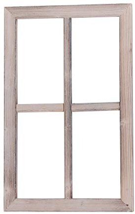 UNUS Deko Fenster aus Holz, Fensterrahmen im Vintage Design, Bilderrahmen rechteckig 50 x 32 x 2 cm
