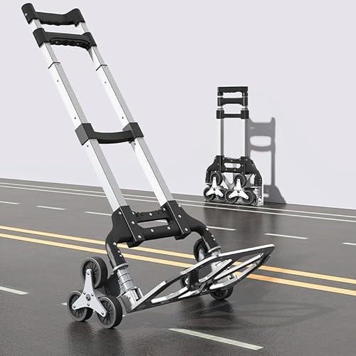 Heavy Duty Stair Climbing Cart - 300lb Cap Aluminum Folding Hand Truck