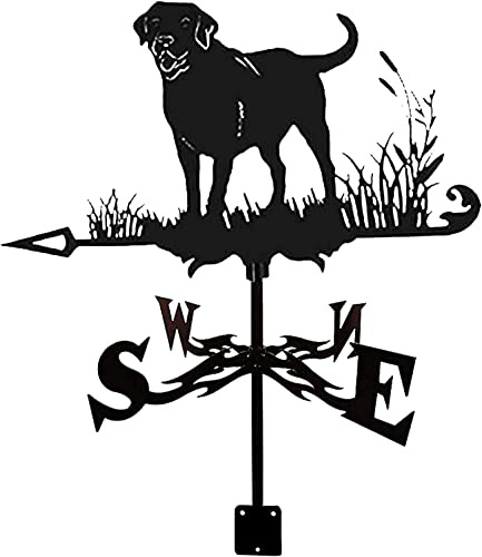 Weather Vane Labrador Weathervane Hound Dog Silhouette Wind Vane Weathercock Measuring Tools with Anti-Rust Coating