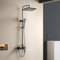 YOOZENA Duscharmatur Komplettset, Regendusche mit Armatur, Duscharmatur Schwarz, Duschsystem mit Regendusche, Duschkopf mit 3 Strahlarten, Duschstange