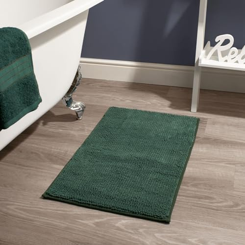 Brentfords Bath Mats for Bathroom Forest Green Noodle, Extra Soft Super Absorbent Material Floor Mat Bathroom Comfy Thick Quick Drying Lightweight Bathroom Rug