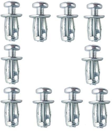 Naisfei 10 tornillos de pétalos de flores, M6 x 25 cavidad, anclajes de metal robustos para pared hueca para decoración del hogar y fijaciones en paredes de cartón-yeso