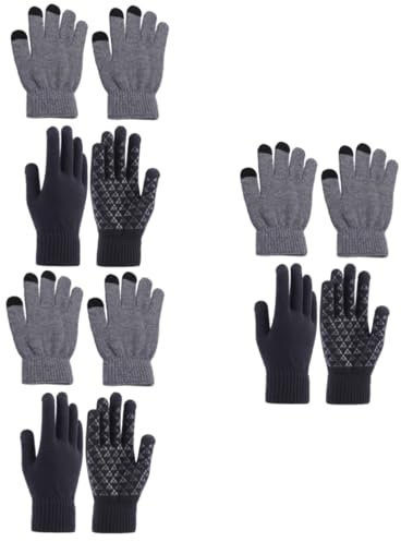 WRITWAA 6 Paare Einfache Warme Handschuhe Fahrradhandschuhe Gestrickte Handy Winddichte Thermo Für Die Bildschirmberührung Für Damen