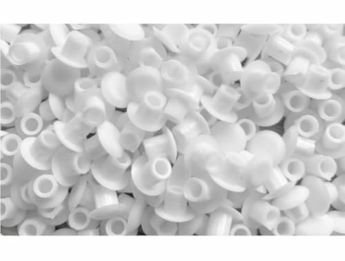 M5/5mm DRILL HOLE COVER CAPS - BLANKING FURNITURE KITCHEN CABINET SHELF (White, Pack of 40)