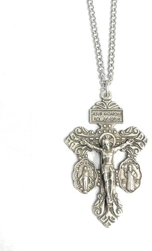 Cruz del Perdón con baño de plata de 5 micras con cadena