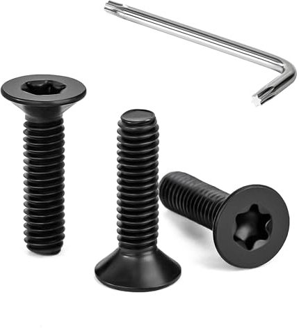 Tunejoy Tornillos de Cabeza Avellanada Torx M4 x 16 mm Negro Tornillo Avellanado Mecánico de Acero Inoxidable A2 V2A con T20 llave Rosca Completa 30 Piezas
