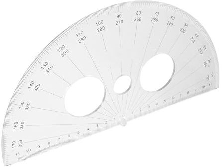Holibanna Plastic Protractor Half Circle Geometry Measuring Tool for Accurate Angle Measurement Essential Ruler for Students Drawing and Office Supplies