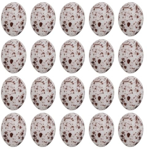 SUPVOX Lot de 20 Figurines Miniatures Dœufs De Caille en Plastique pour Décoration De Bureau Artisanat DIY Et Micro Paysage Accessoires Décoratifs pour Maison De Poupée