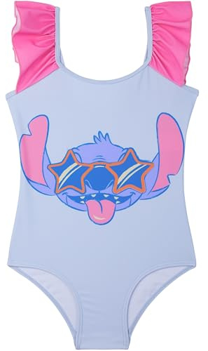 Hello Kitty Sanrio | Disney Stitch Bañador Niña UPF 50+, Bañadores Una Pieza con Volantes, Traje de Baño Verano Piscina Playa
