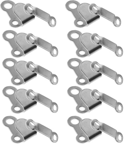 Générique Lot de 10 set de sets de Agrafes et Œillets Métalliques Argentés pour Couture de Pantalons Crochets Invisibles Taille 1 Fermetures Robustes pour Vêtements DIY et Projets de