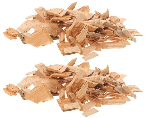 Homoyoyo Astillas de Madera de Ciprés Natural para Barbacoa 2 Bolsas 400 G 3-5 Cm para Ahumar Carne, Salchichas y Cocinar al Aire Libre en Parrillas y Camping