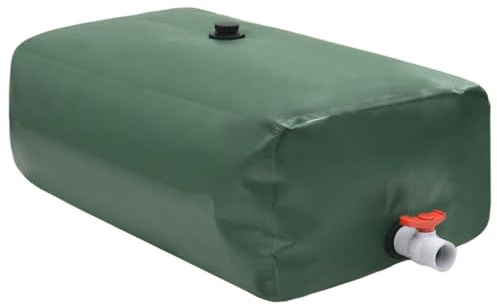 sephironlbb Depósito de agua plegable de 500 L de PVC con grifo rectangular 125 x 80 x 50 cm, ligero y resistente, ideal para sistema de riego, manguera de jardín, aspersor, terraza y jardín