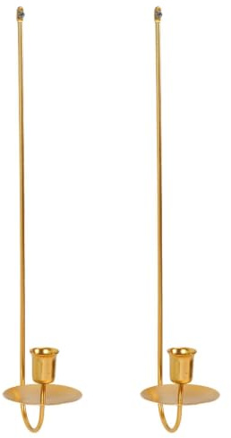 Väggljushållare, gyllene ljusstake, väggljushållare av metall