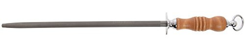Dexter-Russell 14” Butcher Steel – 1227-14, Heavy-Duty Magnetized Honing Rod for Razor-Sharp Edges, Medium Coarse Surface, Hardwood Handle, Made in the USA