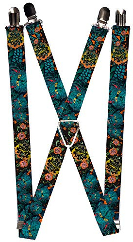 Buckle-Down unisex adults Buckle-down - Honor Tattoo Suspenders, Multicolor, One Size US