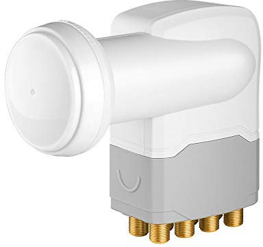 Goobay 67273 Universal Octo LNB Digitaler Satelliten Empfang 8 Teilnehmer direkt digitales Fernsehen UHD 4K F Buchse Wetterschutz SAT DVB-S2 Weiß