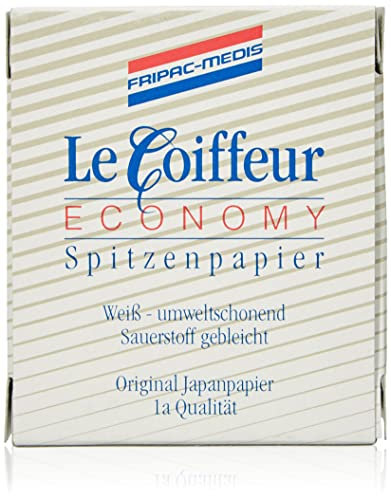 Fripac-Medis Le Coiffeur Spitzenpapier Spenderpackung mit Patentöffnung, Blattgröße 68 x 51 mm, 500 Blatt, weiß