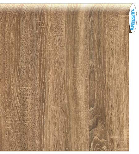 Artesive WD-057 Rovere Scuro larg. 60 cm AL METRO LINEARE - Pellicola Adesiva in vinile effetto legno per interni per rinnovare mobili, porte e oggetti di casa