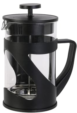 COOK CONCEPT - KA4084 Cafetière à Piston 80 cl - Conçu pour Thé et Café - Verre et Inox - Format Pratique - Dimensions 18.5 x 15 x 10.3 cm - Couleur Noire