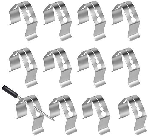 12 Pz Clip di Temperatura Barbecue, Clip per Sonda di Temperatura per Termometri e Sonde per Barbecue, Termometro Sonda Clip con 3 Fori e Supporto per il Termometro Barbecue è Fatto di Acciaio Inox