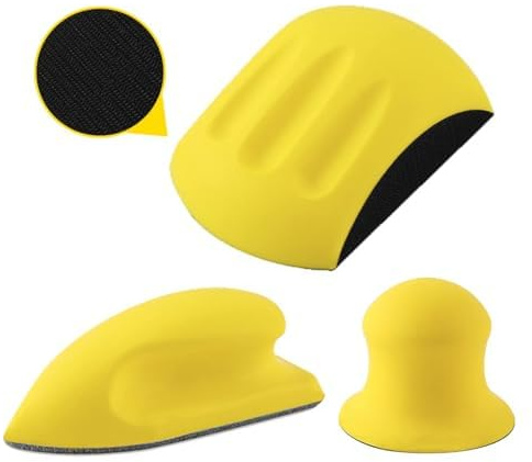 Hand Sanding Pad Block,Zliger 3 pcs Hook and Loop Hand Sanding Pad Block Hand Sanding Pad Blocks Hand Polishing Block with Hook and Loop Disc Hand Sanding Block