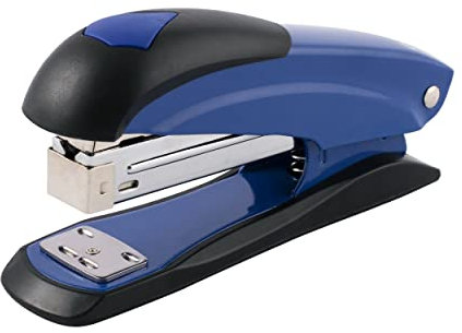 D.RECT 3019 Heftgerät aus Metall - Metallheftgerät, Büroheftgerät, Tischheftgerät - Hefter 30 Blatt - Tacker für Büro - Heftgerät für den Schreibtisch 104034, Blau/Schwarz