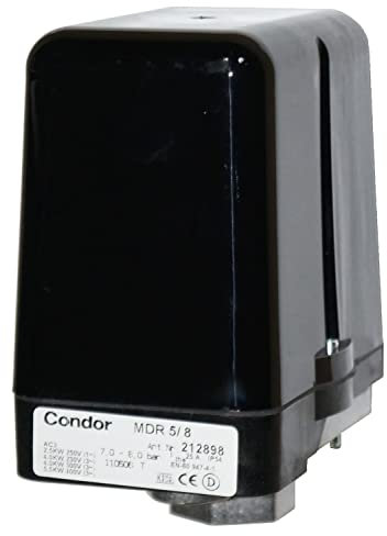 Pneumatik - Hydraulik Groll Druckschalter MDR 5/8 für Luft und Wasser Hauswasserwerk, Edelstahl oder Messing, 3-poliger Öffner, Schutzklasse P 54