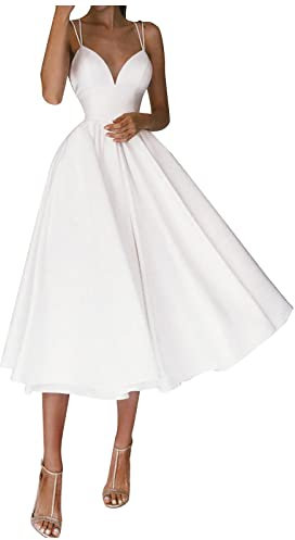 bonprix one Kleid New Yorker Kleider ballonröcke Sommerkleider elegant Kleid plissee Kleider Damen röcke Damen Winter Kleidung auf rechnung jerseykleid Strandrock Mittelalter(Weiß,XXL)