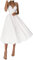 bonprix one Kleid New Yorker Kleider ballonröcke Sommerkleider elegant Kleid plissee Kleider Damen röcke Damen Winter Kleidung auf rechnung jerseykleid Strandrock Mittelalter(Weiß,XXL)