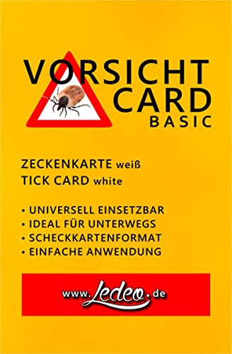 Ledeo Vorsicht Card Basic Zeckenkarte Weiss mit Kurzbeschreibung