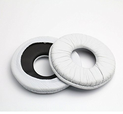 Yizhet Almohadillas Auriculares 70mm Compatible con Sony MDR-V150 MDR-V300 MDR-ZX100 MDR-ZX300 Almohadillas Cascos de Repuesto 7cm en Esponja y Cuero Sintético, 1 Par, Bianco