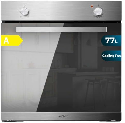 Cecotec Horno Integrable Bolero Hexa C126000 Mirror A 2800 W, 77 L de capacidad, 4 Funciones, Steam Assist, Steam EasyClean, Cooling Fan, Triple Glass, Clase Energética A, Luz interior