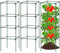 3Pack Heavy Duty Square Tomato & Vegetable Cages, 57 * 15.4 * 15.4 Inches, Steel Plant Tower Stakes - Green